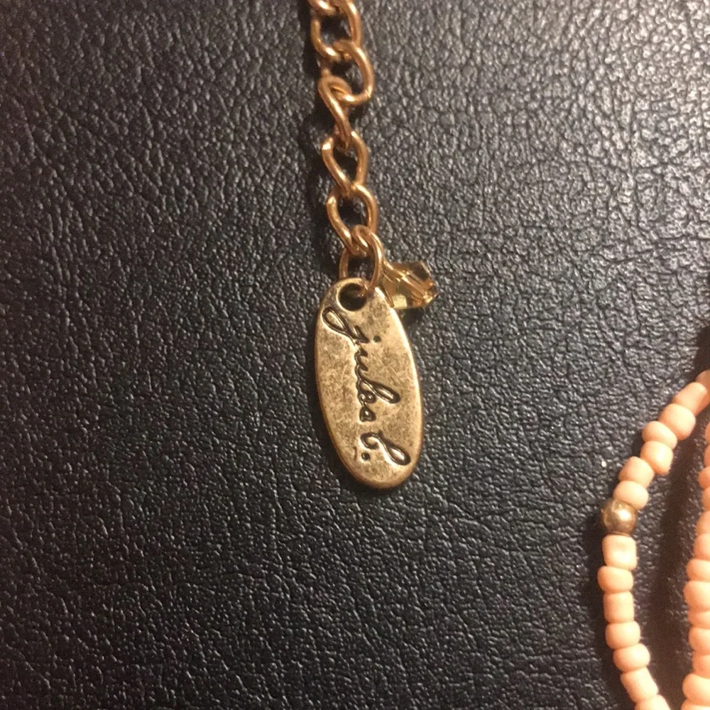 Julio b designer signed coral micro beaded necklace - Picture 4 of 6